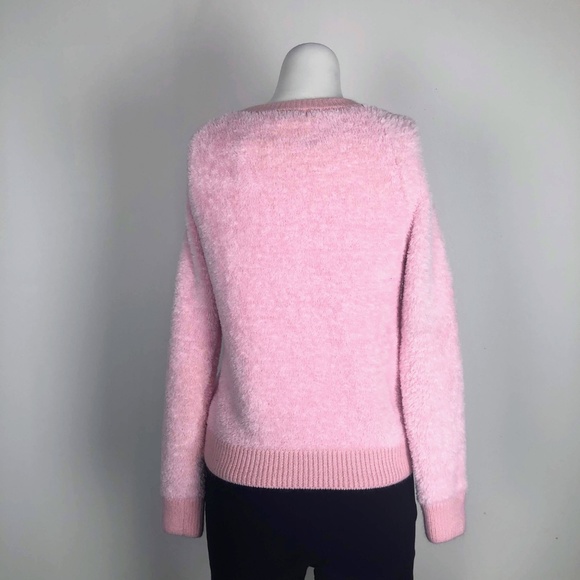 Tobi Fluffy Fuzzy Pink Crew Sweater Cozy Soft - Picture 4 of 5